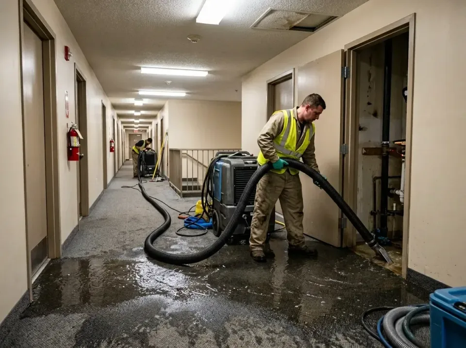 multi-unit-apartment-hallway-f-005 — frequently asked questions, Emergency Burst Pipe Water Extraction & Removal in Winnebag…